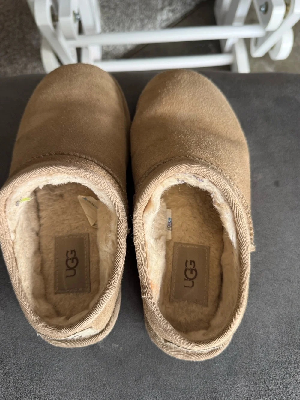 UGG Kids Tan Slip-On Boots with Treaded Sole